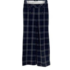 Express Design Studio Editor black plaid wide leg pants